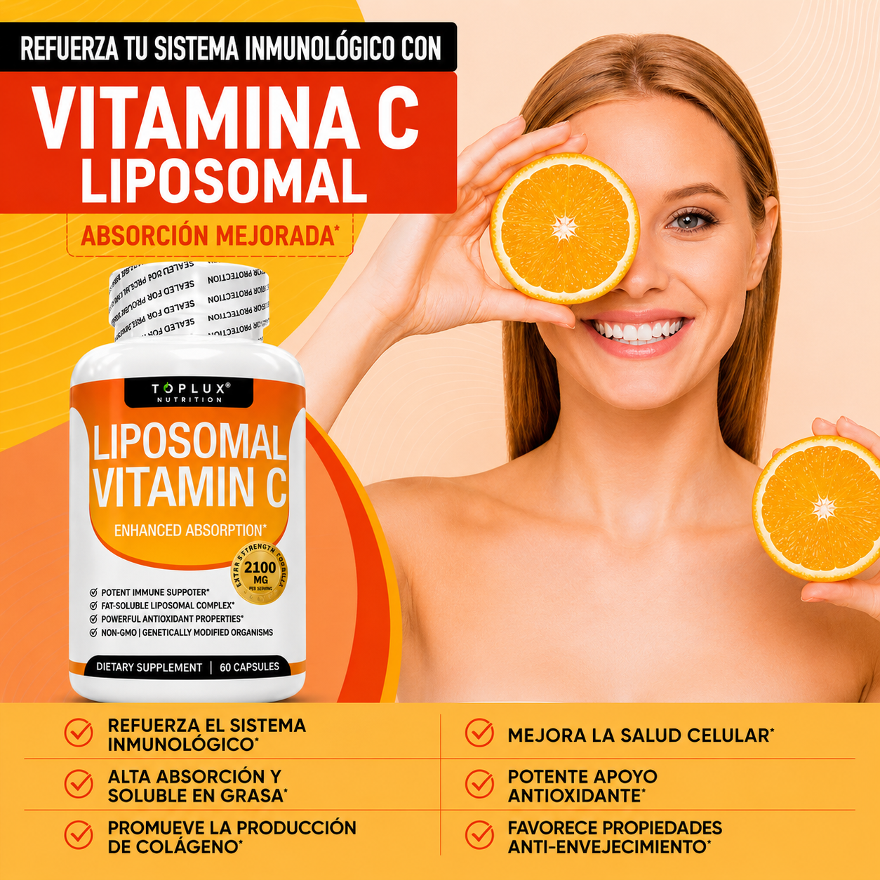 Vitamina C Liposomal Toplux® | 60 Cápsulas