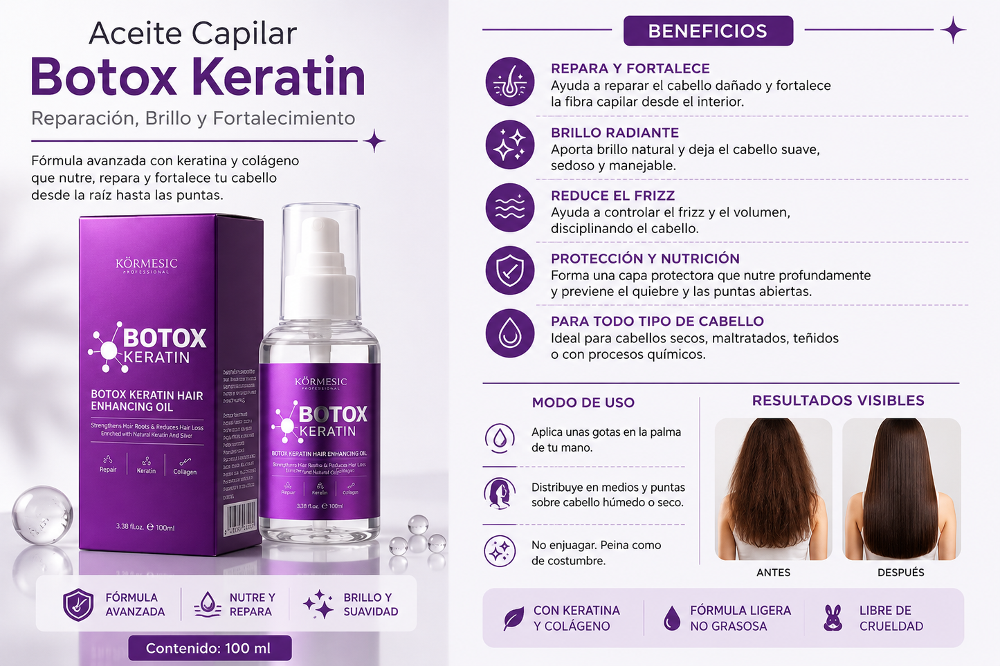 Aceite Capilar Botox Keratin | 100 ml